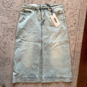 Mica Light Blue A-Line Denim Skirt